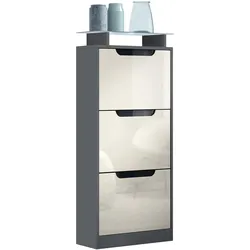 SCHUHSCHRANK Space Creme Hochglanz