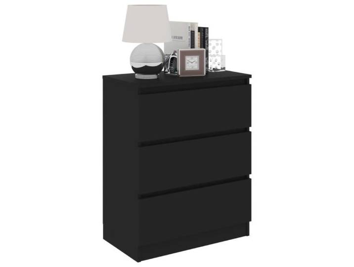 CHEZZOE Buffet De Cuisine Buffet Bahut Style Moderne - Buffet bas Décor Noir 60x35x76 cm Aggloméré 90758