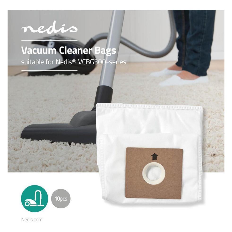 Nedis Vacuum Cleaner Bag 10 pcs Synthetic Most Sold for VCBG300-Series White (10x) (DUBG121NED10)