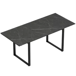 AUSZIEHBARER Esstisch MDF Schwarz