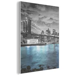 AKUSTIKBILD New York - Skyline - Stadt - Blau Wanddeko 70x100 cm