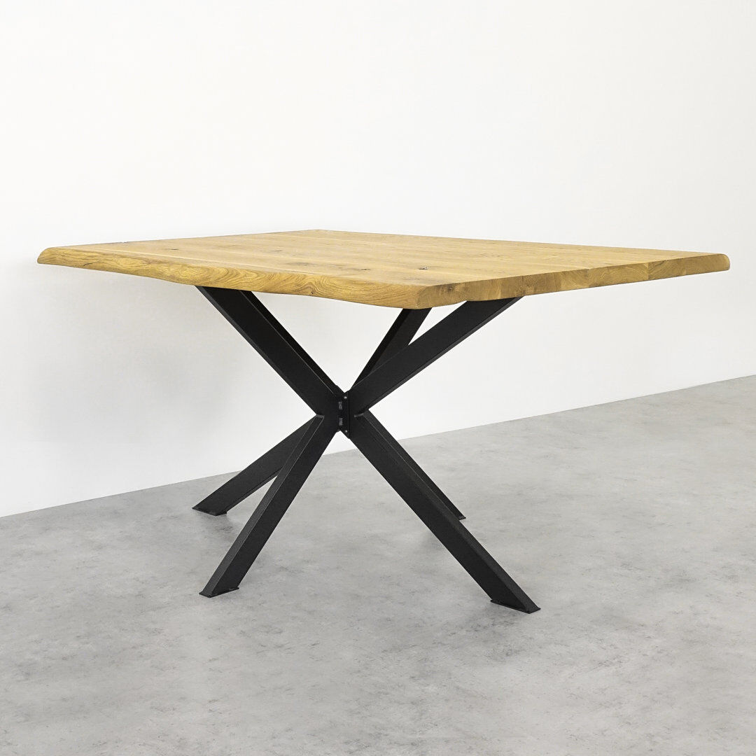Alpen Home Woodbine Oak Rectangular Wood Top Dining Table with Steel Base Oak Wood 75H x 180L x 80cmW
