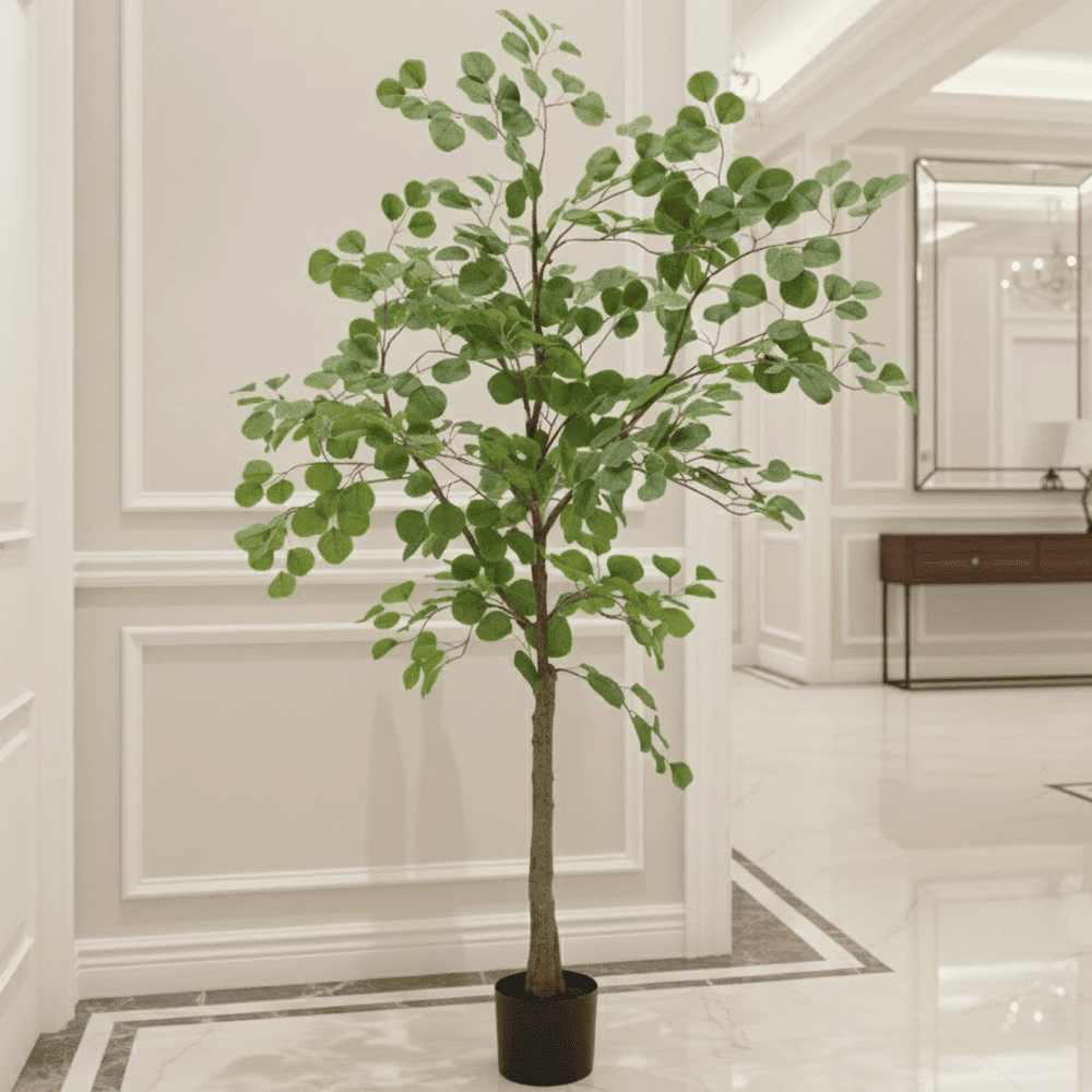Large Potted Faux Eucalyptus Tree