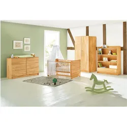 Pinolino, Komplett-Babyzimmer, Natura extrabreit (Babybett, Kinderkleiderschrank, Wickelkommode)