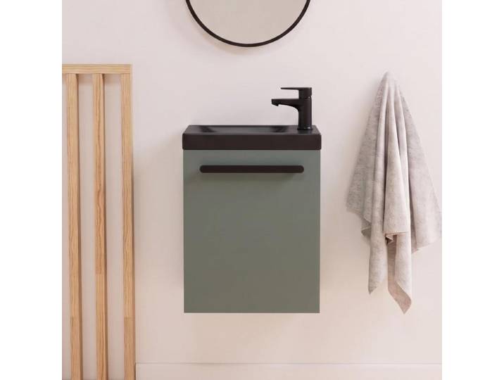Ensemble lave-mains suspendu NEVADA avec robinet noir
