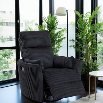 ZWYO HOSIMU 34in Corduroy Recliner Chair with 360-Degree Swivel & Gliding Motion for Living Room, Bedroom