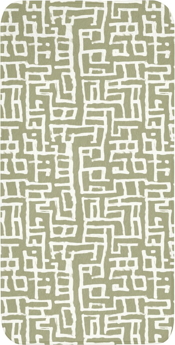 Groene antislip toiletmat met grafisch patroon, 60 x 120 cm