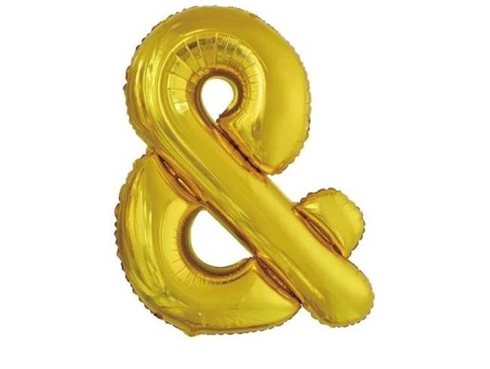 Amscan 9909607-Gold & Symbool SuperShape folieballon, goud