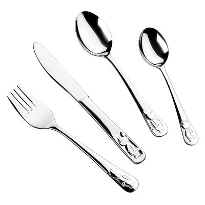 Kinderbesteck MICHELANGELO "KIDS 4-teiliges, Edelstahl rostfrei 18/10", silber, 4, Edelstahl 18/10, Essbesteck-Sets, Praktisches Komplett-Set für den täglichen Gebrauch