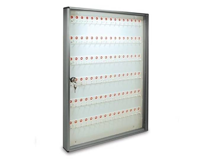 ALUBOX Schlüsselkasten Wandmontage aus Aluminium 30X5X14 cm – Wand-Schlüsselkasten für Innen- oder Außenbereich Geschützt – Made in Italy mit 96 Nummerierten Haken (METALLISCHES SILBER)