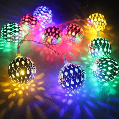 HomeDecorAndMore LLC Decorative Moroccan String Lights For Indoor & Outdoor Multi color 19 Feet (40 Lights)