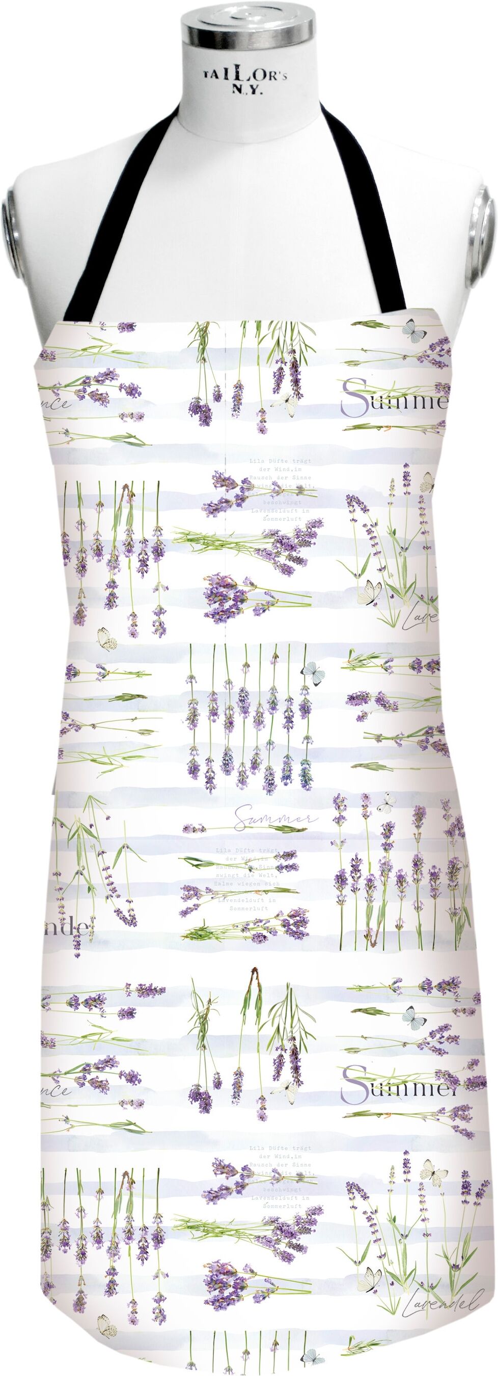 Kochschürze APELT "7304 SUMMERTIME, Sommerdeko, Sommer", bunt (weiß, flieder, grün), B:80cm L:85cm, Baumwolle, Schürzen, Kochschürze, Digitaldruck