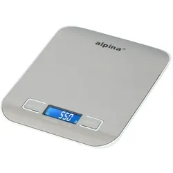 alpina Digitale Küchenwaage 5kg, Küchenwaage, Silber