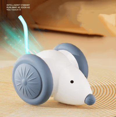Inspire Picks TurboMouse Smart Rechargeable Interactive Cat Chase Toy white