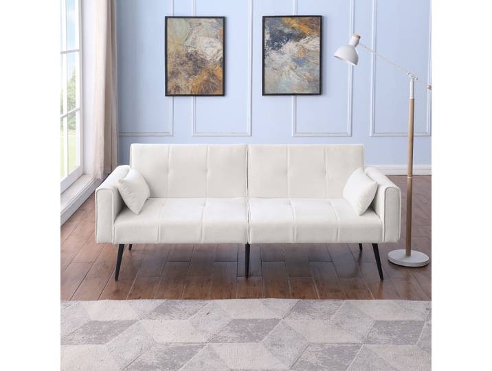 Canapé-lit futon, canapé futon moderne de 68 pouces convertible au lit, ensemble futon de meubles de salon-convient aux petits espaces