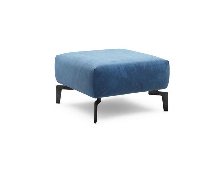 Sensoo Hocker Cosy, Blau, Metall, 70x70x46 cm, Stoffauswahl, Wohnzimmer, Hocker, Sitzhocker