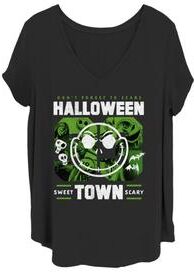 Plus Size Women's Halloweentown College V-Neck T-Shirt by Mad Engine in Black (Size 2X (18-20))