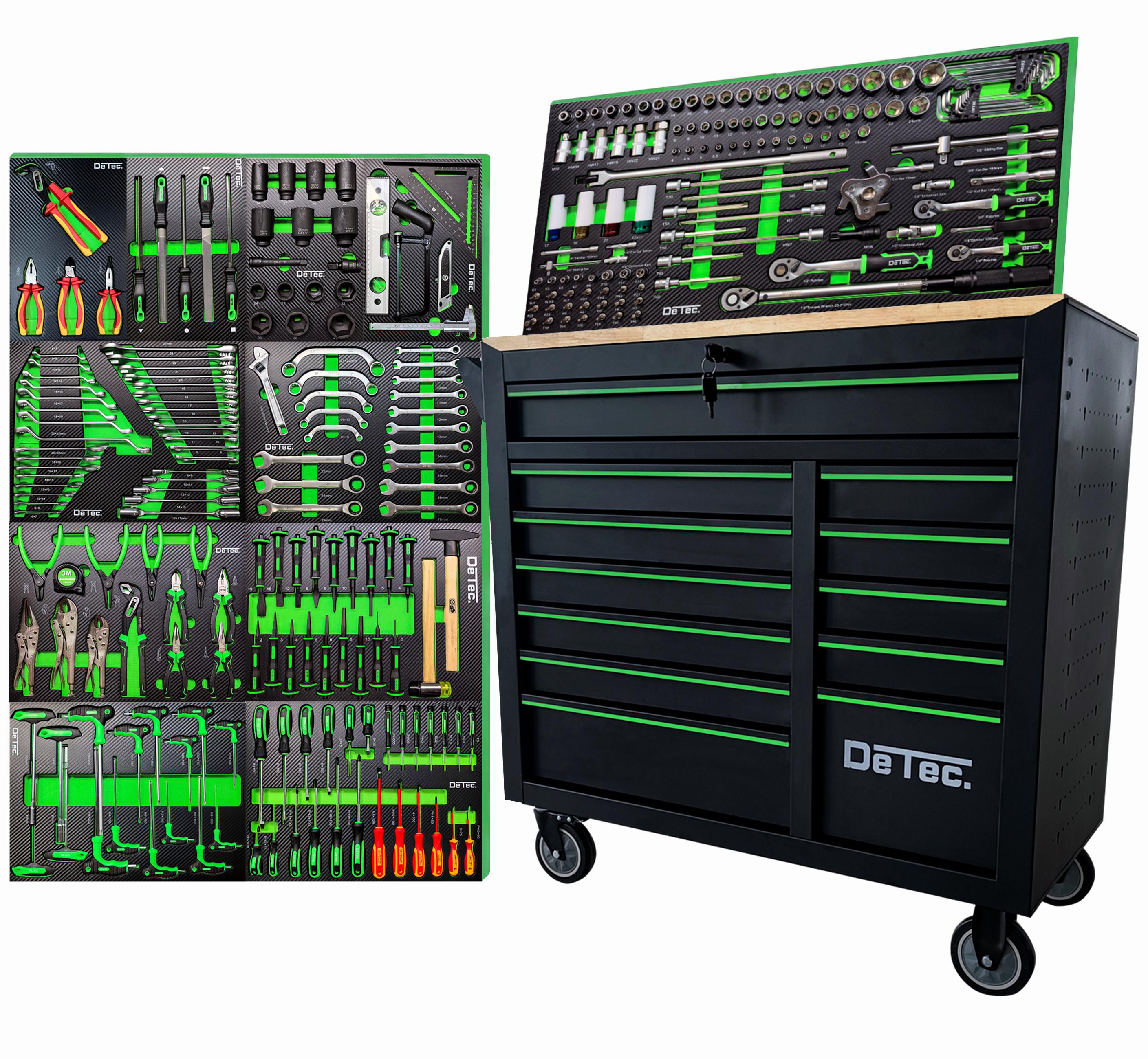 DeTec. Heavy Duty Werkstattwagen XXL 261-tlg. bestückt mit Soft-Close