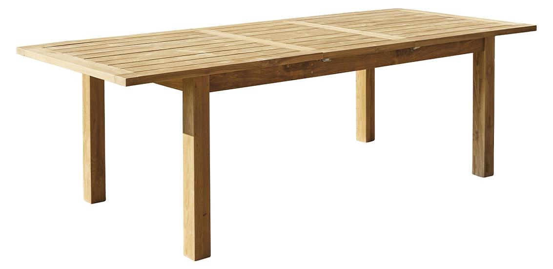 Ausziehbarer Gartentisch für 8-10 Personen aus massivem recyceltem Teakholz