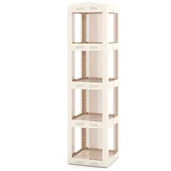 Helloshop26 - 360° drehbares Eckregal 36,5 x 36 x 108 cm platzsparend lichtdurchlässig weißes PP 20_0017311
