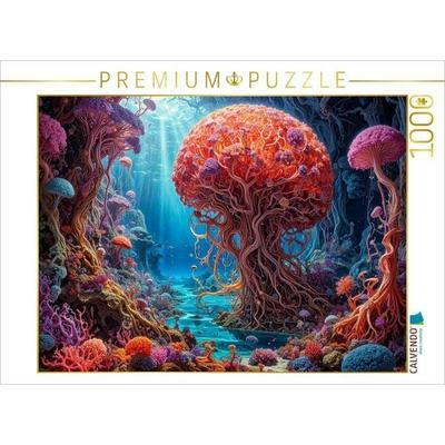 CALVENDO Puzzle Das Myzel des Meeres: Ein leuchtendes Korallen-Pilz-Riff in der Stille der Tiefe | 1000 Teile Lege-Größe 64 × 48 cm Foto-Puzzle für