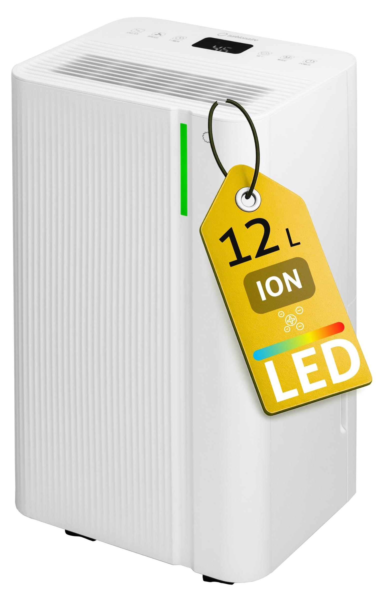 Luftentfeuchter 12 l/24 h, Ionisation, leise, Timer, bis 20 m²