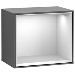 Villeroy & Boch Regalmodul Finion F580GK, 418x356x270mm, Silk Grey Matt Lacquer mit dimmbarer LED-Beleuchtung