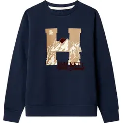 Hackett London für Jungen. HK5800062 Marineblaues H Mountain Sweatshirt (13Años= 157cm), Lässig, Baumwolle, Langarm, Kinderbekleidung