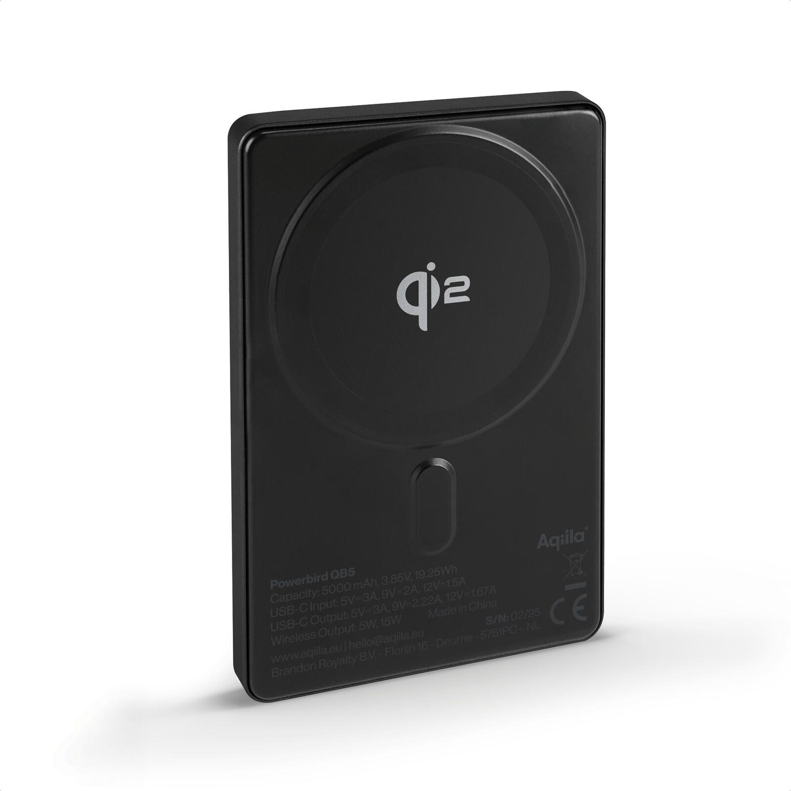 Aqiila® Qi2 wireless Powerbank 5.000 mAh schwarz AQWGPBIQB5BK360