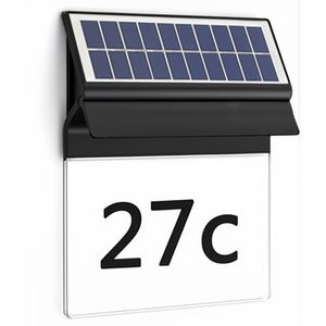 Philips Hausnummernleuchte Enkara, schwarz, mit Solar, Kunststoff, Spritzwasserschutz IP44, LED, mit Dämmerungssensor