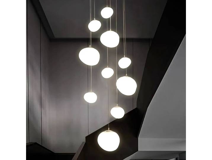 Lustres de plafond de Villa modernes pour salle à manger luminaire suspension salon escalier intérieur Rotation suspension
