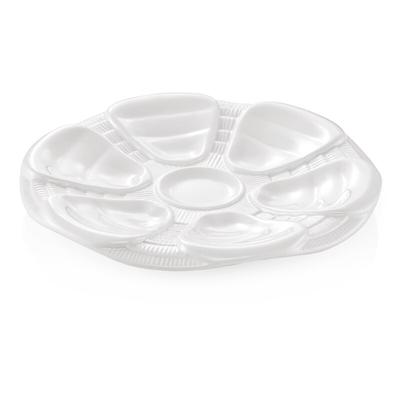12 Austernteller für 6 Austern Set, Ø 25 cm, Porzellan