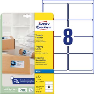 Zweckform J8165-25 Versandetiketten schmierfrei, 200 Stück