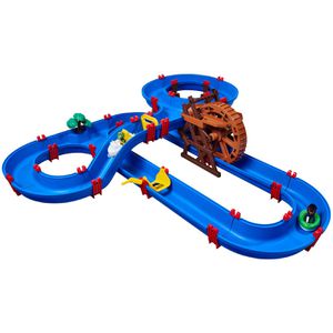 AquaPlay Wasserbahn 8700001537 Water Wheel, auf 2 Ebenen, mit Wasserrad und Rutsche, 53 Teile