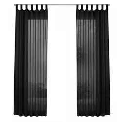 SCHLAUFENGARDINEN Voile 2er Set 225x140 cm Schwarz