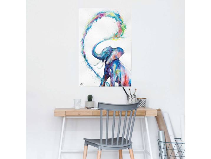 Affiche Éléphant arty Papier Multicolore 61 x 92 x 0cm