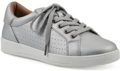Women's Uniform Lace Up Sneaker by White Mountain in Silver Smooth (Size 7 M)