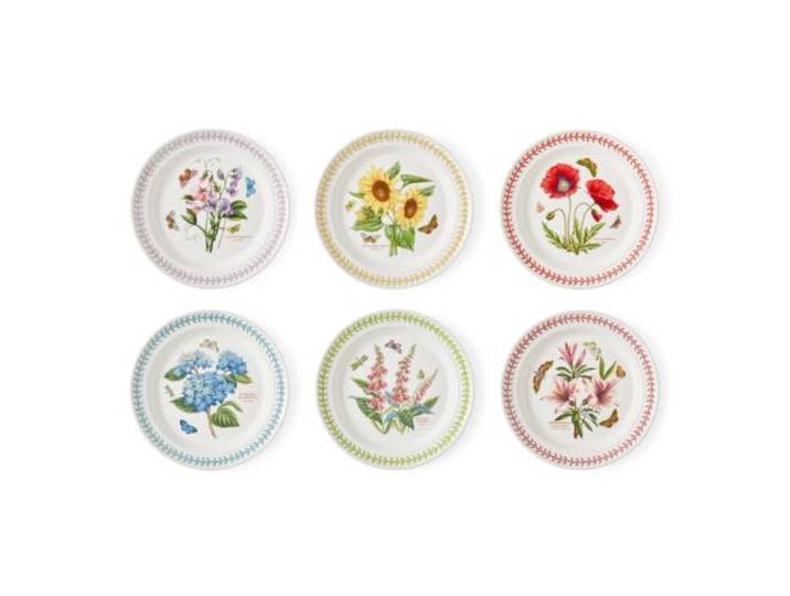 Portmeirion x Botanic Garden Meadow Speiseteller-Set – 6-teiliges Blumengeschirr (26,7 cm) aus feinem Steingut für den täglichen Gebrauch und stilvolle Unterhaltung