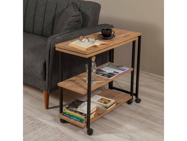 Dmora Marsyas Couchtisch 70x76x63h cm Braun, mit Rollen