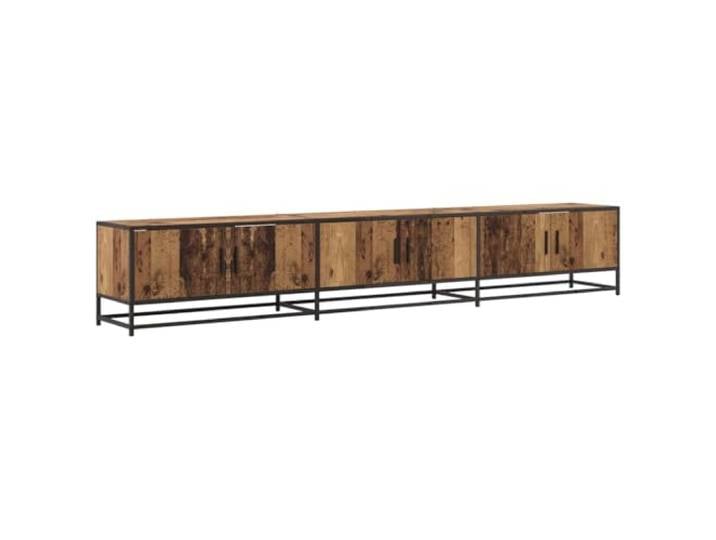 hliofuir TV Board 2er Set Altholz Lowboard 240x35x41 cm Holzwerkstoff Flexibles 2-teiliges Phonoschrank Set im Industriestil für Wohnzimmer und Schlafzimmer mit 6 Türen und Regalboden.