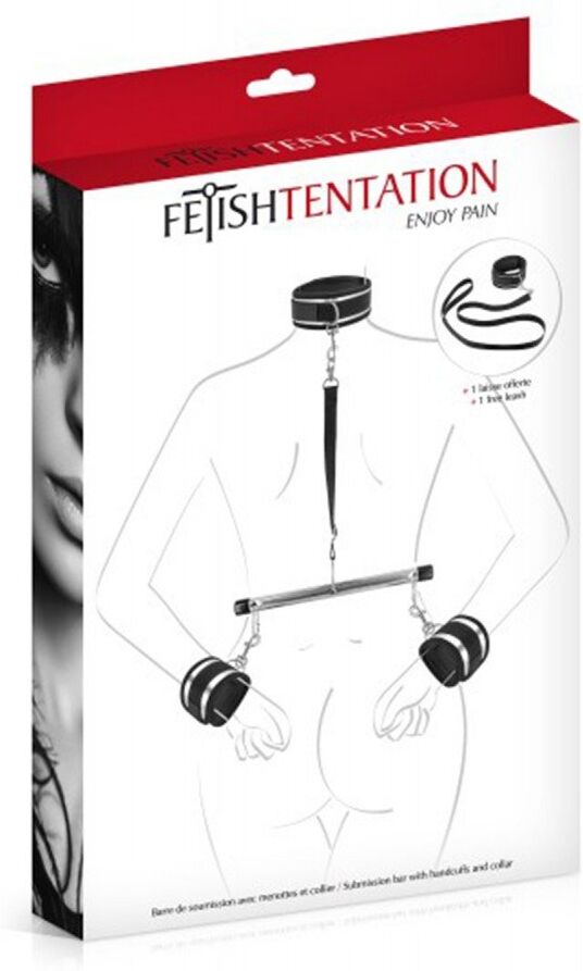 Fetish Tentation Barre de soumission avec menottes et collier