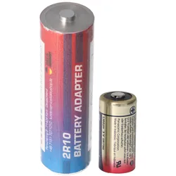 AccuCell Adapter Batterie 2R10 Duplex Stab-Batterie, 2R10R, 3010, 2010, 3,0 Volt 73x21mm max. 1600mAh (Metall)
