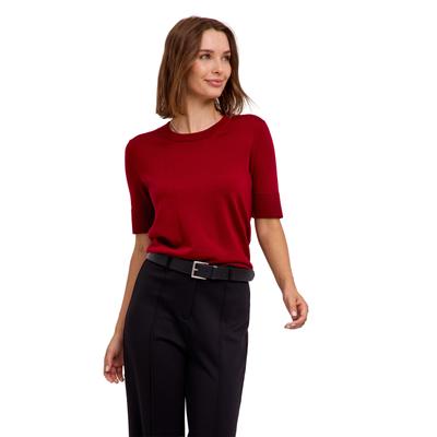 Strickpullover FALKE "Pure Merino Wool", Damen, Gr. XS, rot velvet (8264), Pullover Strickpullover