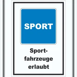 HB-Druck Sportfahrzeuge erlaubt Sportboote Symbol und Text Aufkleber A7 (74x105mm)