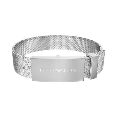 Armband EMPORIO ARMANI, silber (edelstahlfarben), Armbänder, Herren, 25cm, Edelstahl, Armband