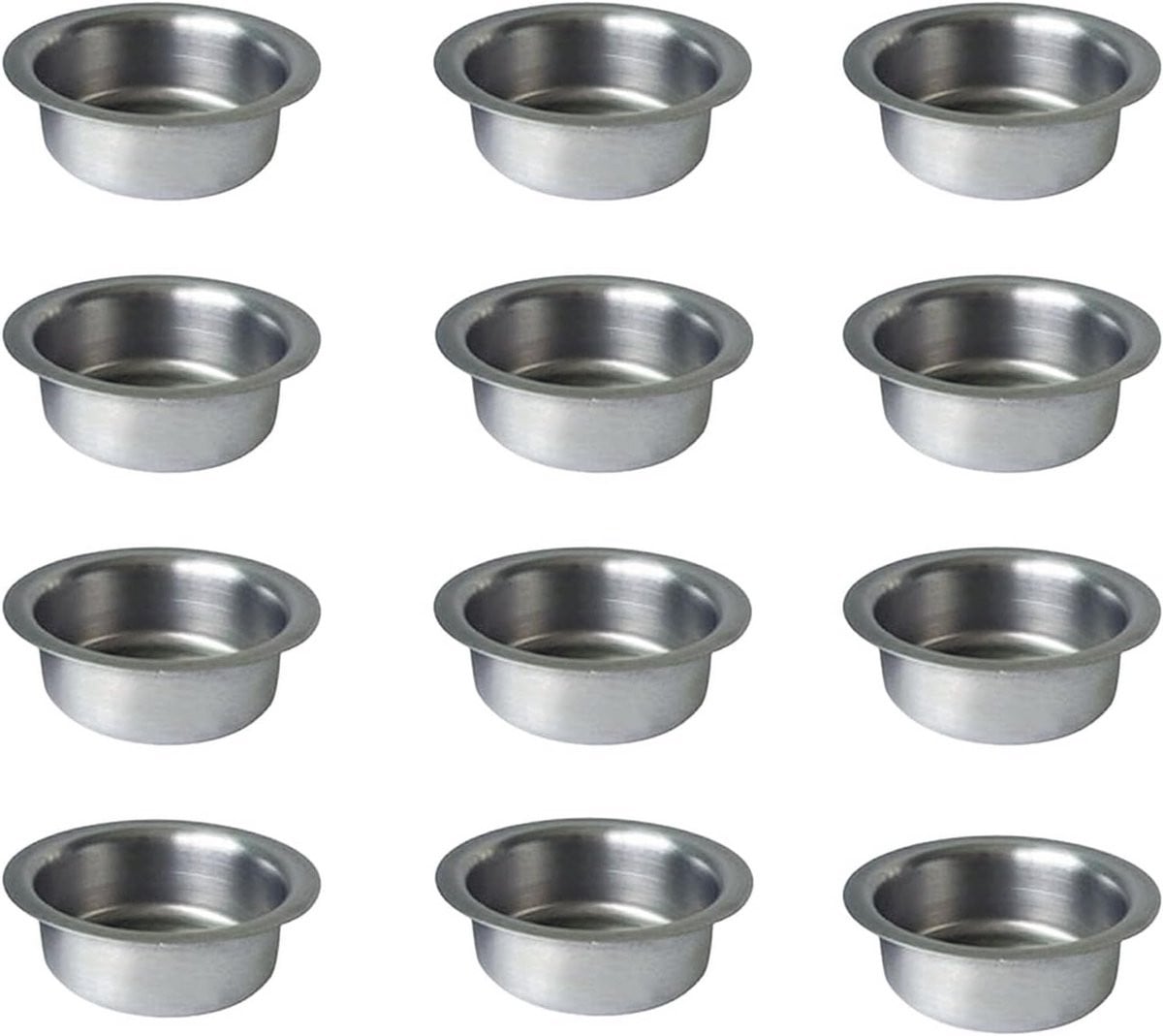 12 Stuks Zilveren Metalen Kandelaars voor Theelichtkaarsen