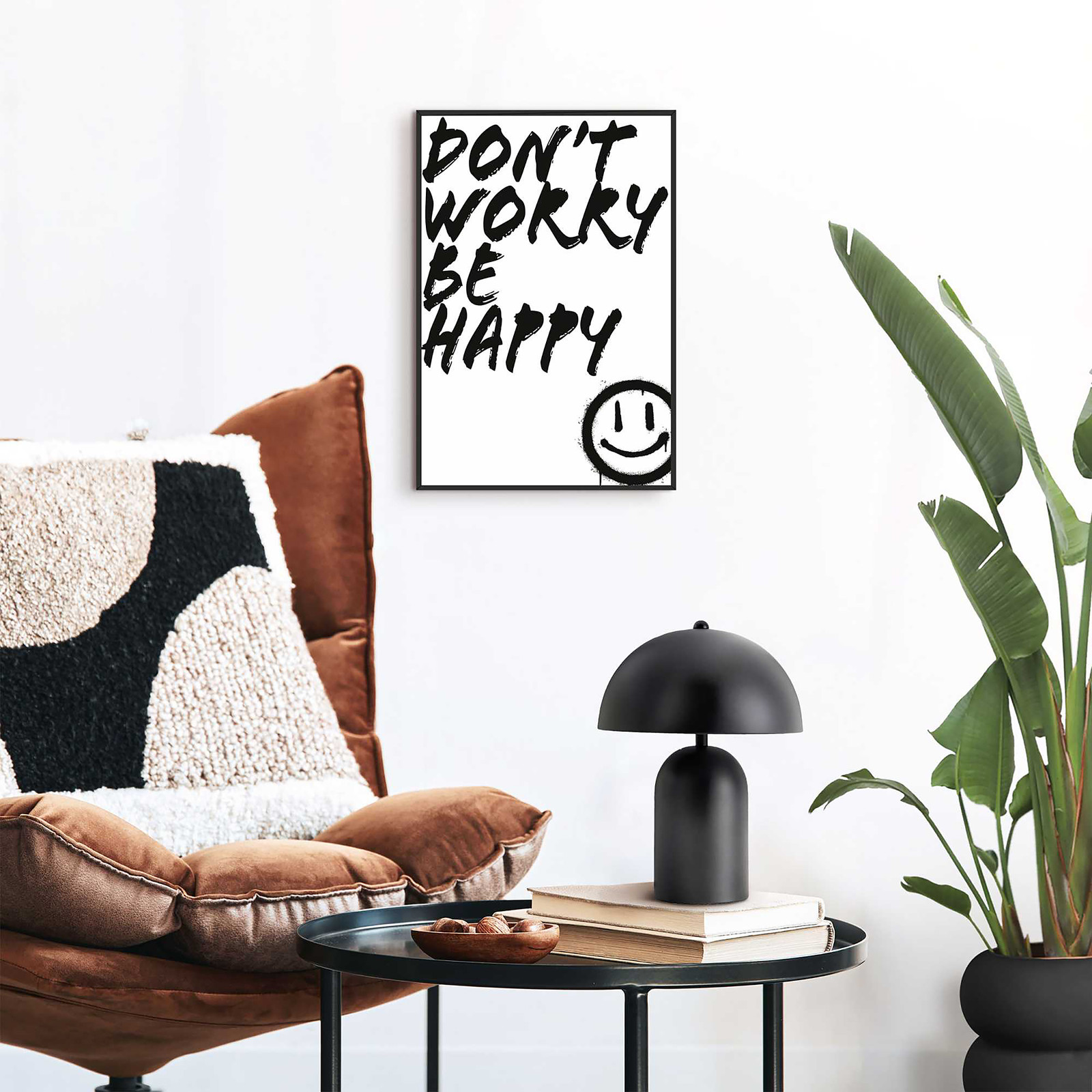 home24 Kunstprint Don´t Worry, zwart/wit, B: 20 cm, D: 1 cm, H: 30 cm