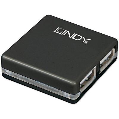 LINDY 42742 4 Port USB 2.0-Hub Schwarz