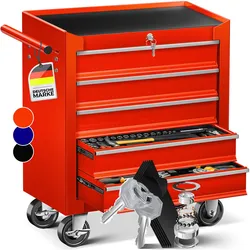 Masko, Werkzeugwagen Rollwagen Werkzeugkiste Fächer Toolbox Werkzeug Box (1x)