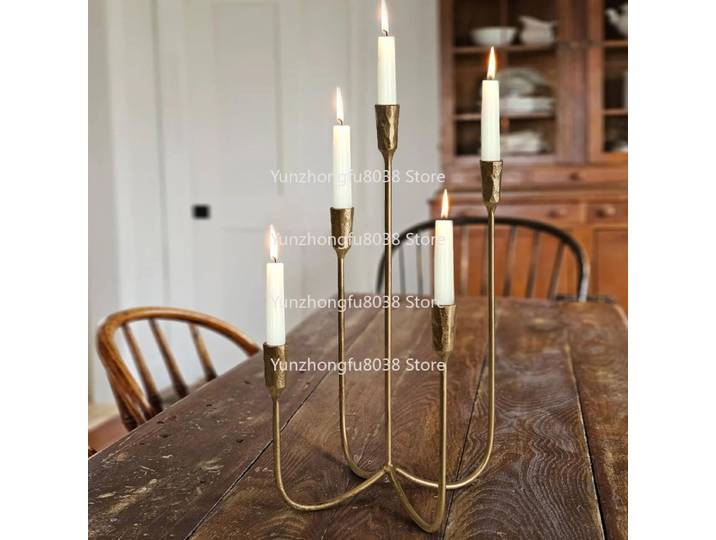 Bougeoirs en métal et fonte à 5 bougies, bougeoirs de 15 pouces de haut, pour événement de mariage